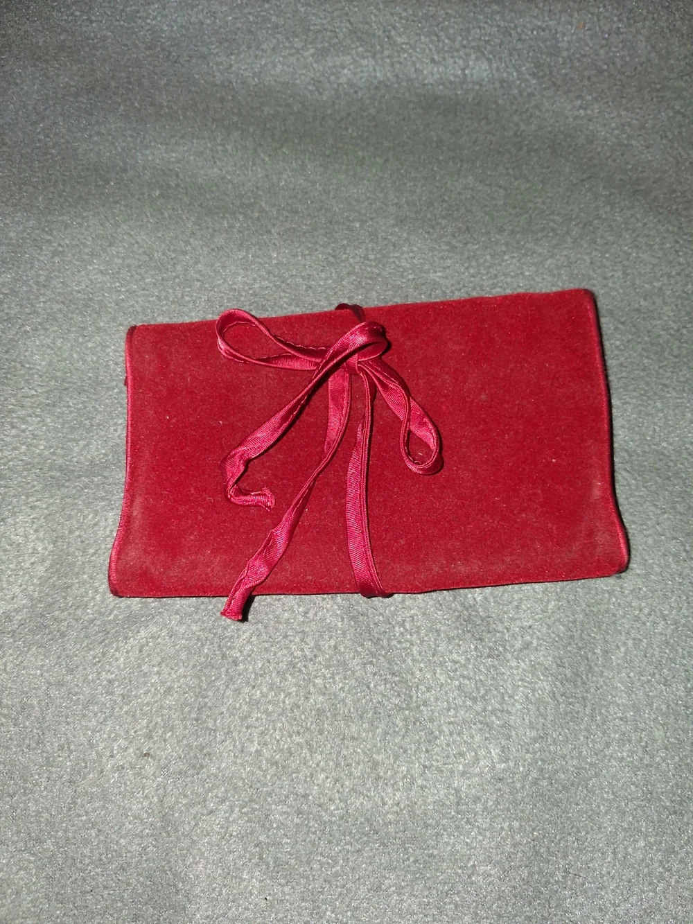 Velvet Foldover Jewelry Roll Clutch in Deep Red